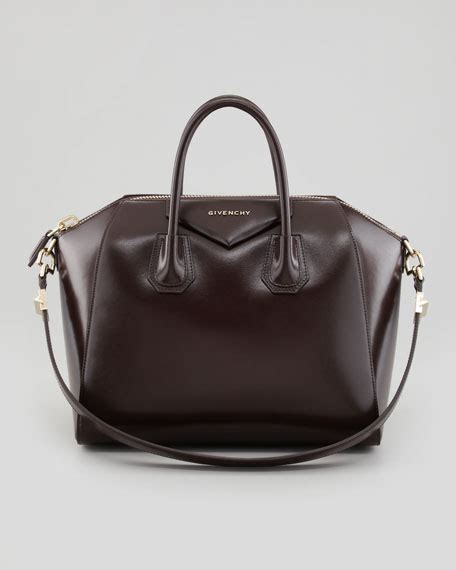 buy givenchy medium shiny antigona dark brown handbag|givenchy antigona mini tote bag.